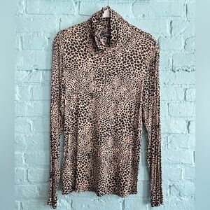 BCBGMaxAzria Printed Turtleneck Top (L)